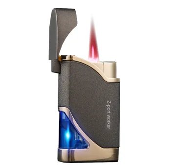 Luxusné Značky Bután Plynu Cigaru Ľahšie Silné Rovné Plameň 1300c Pochodeň Ľahšie Ultra Inflatble Dizajn Cigaretový Zapaľovač Gadgets