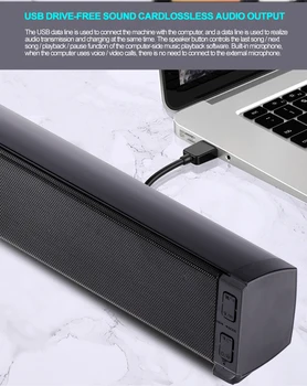 Bezdrôtový bluetooth Reproduktor Soundbar Prenosný Notebook/Počítač/PC Subwoofer Zvuk Bar Stick Prehrávač Hudby Reproduktory Pre Tablet