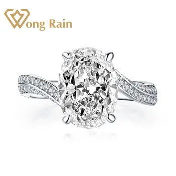 Wong Dážď 925 Sterling Silver Vytvorené Moissanite Drahokam Diamanty Svadobné Zapojenie Strana Krúžok Jemné Šperky Veľkoobchod