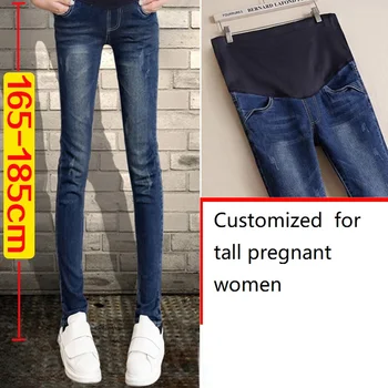 2021 Prispôsobené Na Vysoký Tehotné Ženy, Dlhá Verzia Materskej Nohavice Jeseň Zimné Nohavice Chudá Plus Velvet Jeans Nohavice