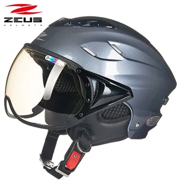 ZEUS 125B polovicu tváre motocyklové prilby Matte black motocross off-road vozidla racing