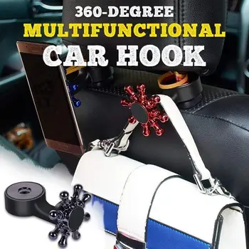 Multifunkčné Auto Hook 360 Stupňové Automatické Sedadlo, opierku hlavy Vešiak Taška Háčik Držiak na Tašku Kabelku Handričkou s potravinami Skladovanie Auto Zips