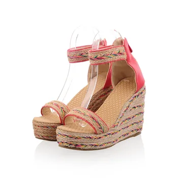 MORAZORA 2020 veľká veľkosť 33-49 ženy sandále zmiešané farby zip lete kliny platformu sandále fashion party, svadobné topánky žena