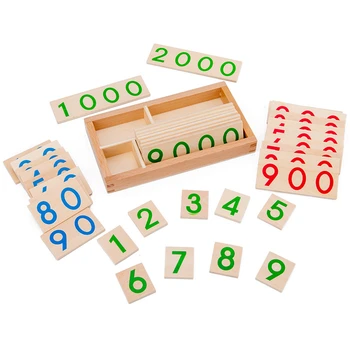 Digitálny Montessori Vzdelávacích Drevené Hračky pre Deti Číslo 1-9000 Karty Montessori Materiálmi Deti Učenie Matematika Učebné Pomôcky