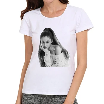 Ženy Ariana Grande T-Shirts 2019 Letné Krátke Sleeve Tee Tričko Ženy Ariana Grande Logo T Košele, Tričká Topy Ženské Hviezdy Tričko
