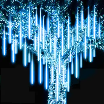 Vianočné 30/50 8 Trubice LED Reťazec Svetlá Vonkajšie meteorický dážď Dážď Vodotesný Pre Strom Svadobné Party Dekorácie