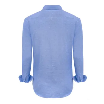 VISADA JAUNA NÁS Európe XXL 2018 Tričko Mužov jednofarebné Bavlnené Bežné Obchodné Muž Značku Oblečenia Košieľka Homme Blue Šaty