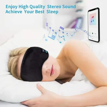Bluetooth 5.0 Bezdrôtové Stereo Slúchadlá 3D Spánku Maska hlavový most Spánku Mäkké Slúchadlá Spanie Očná Maska Music Headset konektor pre Slúchadlá