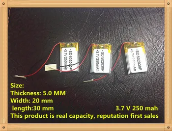 SD (polymer lithium ion batéria) 502030 3,7 V 250mAH Li-ion batéria pre mp3, mp4 batérie