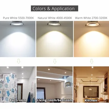 Biela strieborná Čierna LED Spot Encastrable to Downlight Stmievateľné 3W 5W 7W 10W Zapustené osvetlenie Bezpečnosť Zdravé pre domáce