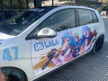 Prispôsobiť Itasha Nálepky Anime Auto Obtlačky HD Tlač Vinyl Rally Nálepky Auto Dvere Telo Drift Racing Odtlačkový Ochranný Film