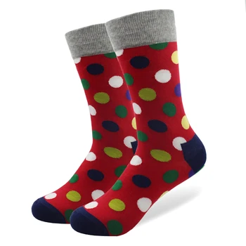 5 pair/veľa Módnych Kvalitné Ponožky pre Mužov s Vzor Veľká Bodka Série Radi Vtipné Ponožky Farebné Bežné Posádky Svadobný Dar