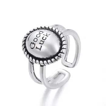 Nový Príchod 925 Sterling Silver Trendy Veľa Šťastia List Dámy Prst Prstene, Šperky Pre Ženy, Otvorené Krúžok Nikdy Nevyblednú Lacné