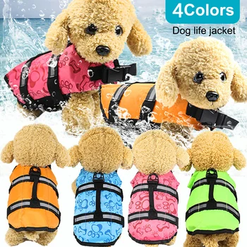 4 Farebné Šteniatka Čivava Záchranu Plávanie Používajte Ochranné Oblečenie Vesta Plávanie Oblek Vonkajšie Psa Plávať Psíka, Vesty #1