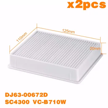 2 ks Vysávač biely hepa filtre, príslušenstvo pre samsung DJ63-00672D SC4300 VC-B710W vysávač náhradné diely