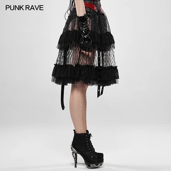 Japonsko Štýl Punk Rave Lolita Ženy Sukne,Visual Kei Biela Čierna WLQ095