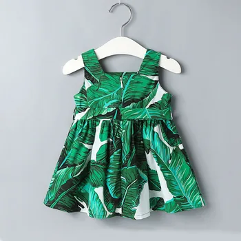 2020 hot batole detské letné šaty bez Rukávov Leaf Tlač motýlik Roztomilé dieťa šaty 12 mesačné dieťa dievča oblečenie vetement fille t5