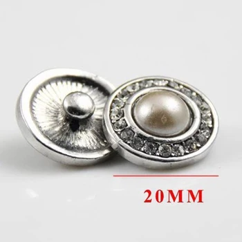 Drahokamu Polo-kruh Pearl Metal 18 mm Modul Tlačidiel Šperky Zistenia 10 ks/veľa