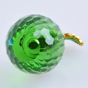 Home Decor 40 mm Green Crystal Apple Svadobné Dekorácie Crystal Ball Figúrky Remesiel Darčeky Narodeniny Časť Dekor Zelené Sklo Loptu