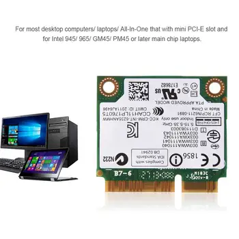 300 mb / s, 2.4/ 5G Dual-Band Mini PCI-E Karty WIFI Intel 945/ 965/ GM45/ PM45 Mini Karty WIFI, Bluetooth, WIFI Karta pre Intel