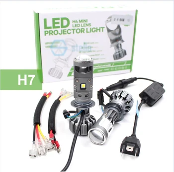 2x H4 H7 G7 LED Hi-Low MINI Projektor Objektív Svetlometu Auto, Motocykel Jasnú Líniu rezu Lúč Super Turbo Ventilátor 12V 5500K 55W 8000LM