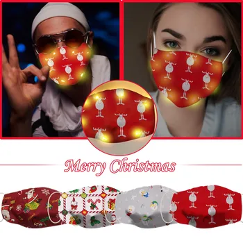 2PC Masku na Tvár Led Vianočné Úst Maska rozsvietiť Svetlá Žiariace Úst Čiapky Umývateľný Muži Ženy Mascarillas Rosa Mondkapjes Wasbaar