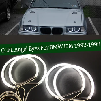 Vysoká Kvalita CCFL Angel Eyes Súprava Teplá Biela Halo Krúžok Pre BMW E36 3 Série s Euro svetlomety 1992-1998 Demon Oko