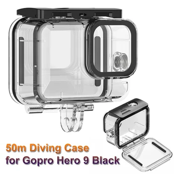 Potápanie Vodotesné puzdro Bývanie Pre Gopro Hero 9 Black akcia Fotoaparát Podvodné 50M Ochrany Shell Box pre Gopro 9 Príslušenstvo