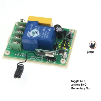 AC 220V 30A Relé 1 CH 1CH RF Bezdrôtové Diaľkové Ovládanie Svetla LED Pásy Prepínač Systém+ 2 Wall Panel-Vysielač