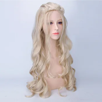 ROZMARNÝ W Dlhé Vlnité Blond Parochne Kostým Pre Ženy Tepelne Odolné Syntetické Vlasy Parochňa Peruca Pelucas