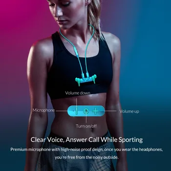ORICO Magnetické Nepremokavé Športové Basy Bezdrôtové Bluetooth Slúchadlá Vstavaný Mikrofón s Hifi Slúchadlá pre iPhone xiao Smart Telefón, PC