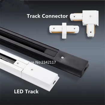 10MXDHL 1m led track light rail konektor,trate železničnej,Univerzálny dva-wrie lišty,hliníkové sledovať,led reflektor osvetlenie Black/White