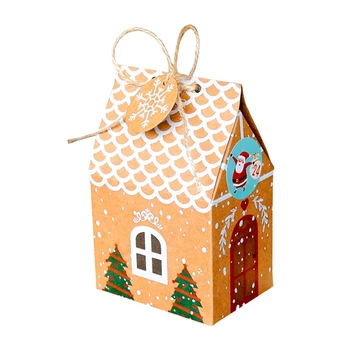 24 Sady Vianočný Dom Darčeka Kraft Papier Cookies Candy Bag Snowflake Značky 1-24 Adventný Kalendár Nálepky Konopné Lano