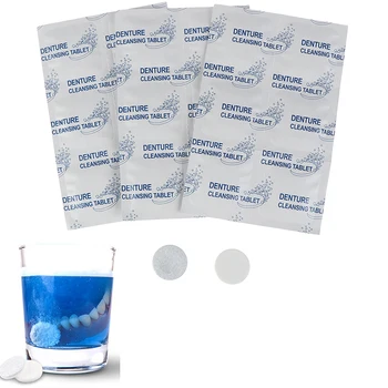Protézy Čistiace Tablety 1box/24pcs Protézy Čistiaci Tabletky Zubov Odstránenie Plaku, Antibacteria