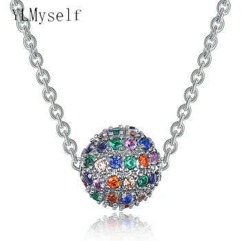 Krásna Dúha farebné crystal pozastavenie prívesok lopta dizajn kúzlo módny náhrdelník prívesok najlepší darček pekné šperky