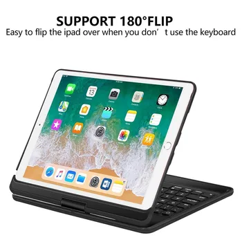 SeenDa 7 farieb Podsvietenia Bezdrôtové Bluetooth Keyboard Case for iPad Pro 10.5 palcový 2017 iPad Vzduchu 10.5 2019 360° Otočná stupeň