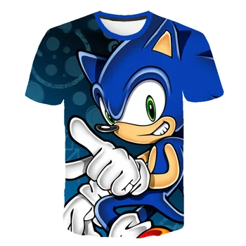 2020 Módne 3D Sonic The Hedgehog Cartoon T-shirt Pre Chlapcov A Dievčatá v Lete Bežné Krátke rukávy Detí Nosenie Streetwear