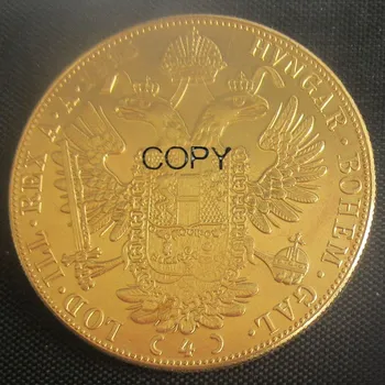 1915 Rakúsko - Habsburskej 4 Dukáty - Františka Jozefa i. Priemer 40 MM Skutočné Zlato-Á Mince KÓPIA