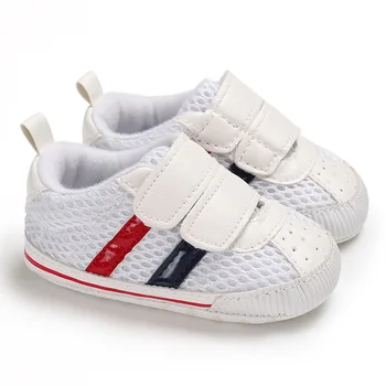 Novonarodené dieťa, chlapec, dievča bavlna tenisky pruhovaný vzor topánky dieťa mäkké dno topánky