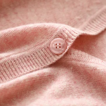 2020 jeseň nový príchod cashmere v krku tlačidlá cardigan ženy molandy pletený sveter s dlhým rukávom módne bežné outwear