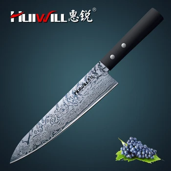 2020 Nové Huiwill Japonskom Štýle, Kuchynské Nože Damasku Žily Nehrdzavejúcej Ocele Nože Šéfkuchár Varenie Nôž