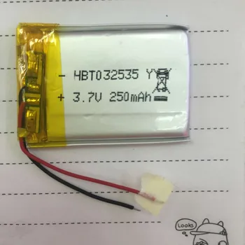 Nové 3,7 V polymer lithium batéria 032535 302535 ultra-tenký MP3, MP4 Bluetooth nahrávanie pero 250MAH Nabíjateľná Li-ion Bunky