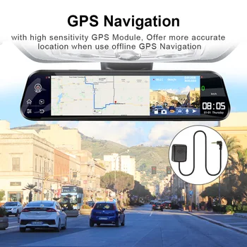 Dropshipping E-ACE D14 Auta Dvr 12 Palcový Streaming Spätné Zrkadlo 4G Android GPS Navigácie FHD 1080P ADAS Wifi Dash Cam