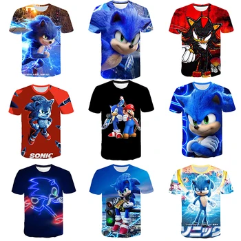 3D tlač Deti Sonic The Hedgehog Chlapci Dievčatá Cartoon Dizajn Funny T-Shirts Deti Letné Oblečenie Pre Batoľa Ležérne Oblečenie Top