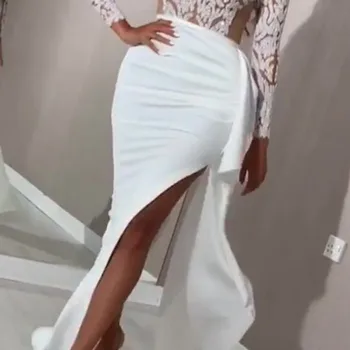 Ženy Eveing Šaty 2020 Luxusné Módne Noc Šaty Elegantné Dámy Biela Pevná Štýlový Plášť Sexy Gilding Hip Ženské Šaty