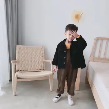 Detské Jesenné Bundy 2019 kórejský Nové Deti Menčestrové Sako Baby Chlapci Voľné Bežné Coats Outwear Módna Bunda pre Chlapcov 2-8Y