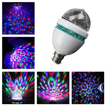 E27 3W Farebné Automatické Otáčanie RGB LED Žiarovka Fáze Svetlo Strany Lampa Diskotéka Pre Domáce Dekorácie Osvetlenie
