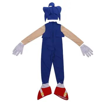 Deti Anime Cosplay Oblečenie Úžasné Rýchle Modrá Hrdinské Ježko Sonic Znakov Rýchlejšie Trik Genizované Deti Halloween Kostýmy