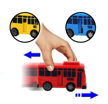 4pcs/set Vyčítať malý autobus kórejský Miniatúrne Autobus Karikatúry oyuncak araba model auta mini plastové vytiahnuť späť vyčítať autobus pre deti