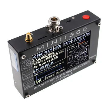 Mini1300 4.3 palcový Dotykový LCD Displej 0.1-1300MHz HF/VHF/UHF ANT SWR Anténny Analyzátor Meter Tester